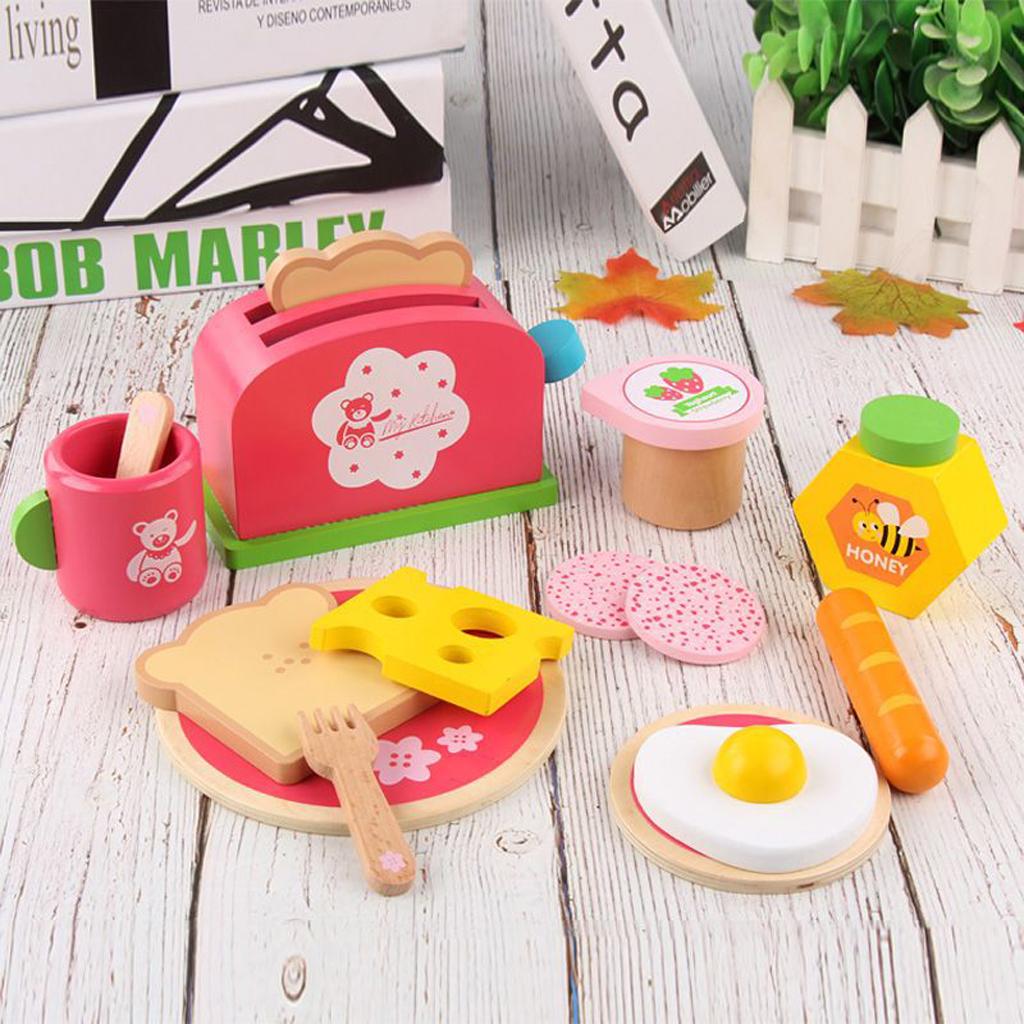 Wooden Breakfast Playset for Kids Role Play