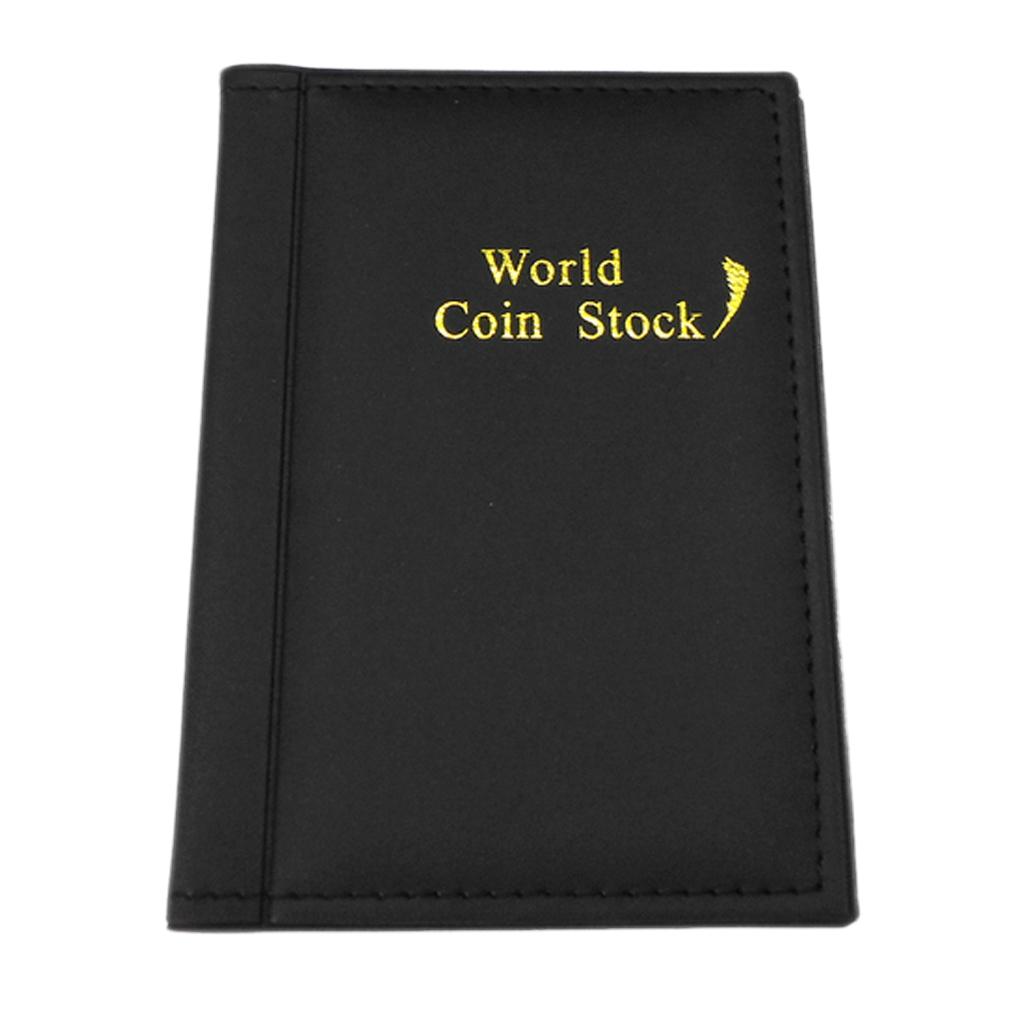 120 Coin Holder Collector Storage Money Pocket PU Leather Album Book Black