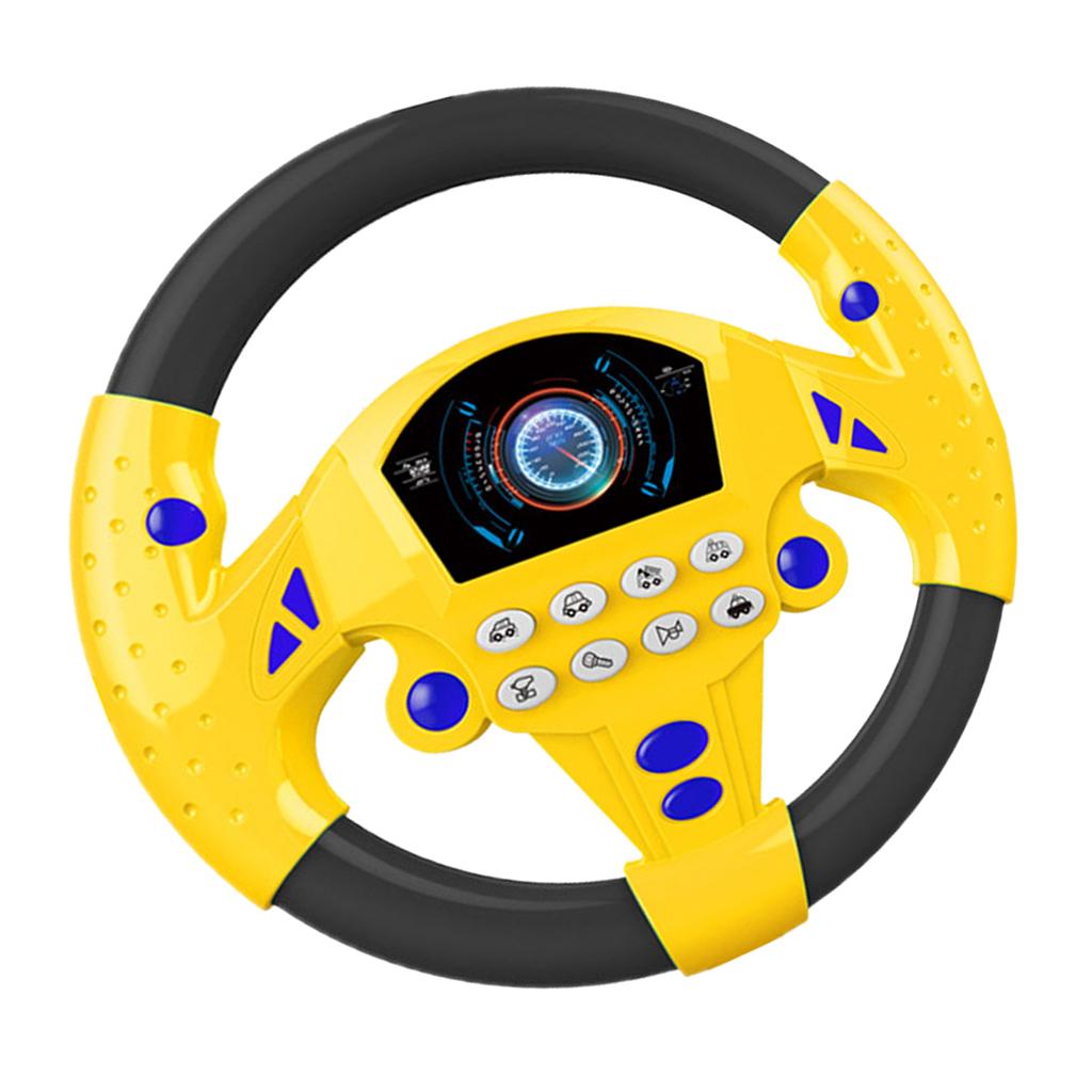Simulated Steering Wheel Toy Pretend Adventure Toy  for Kids  Yellow
