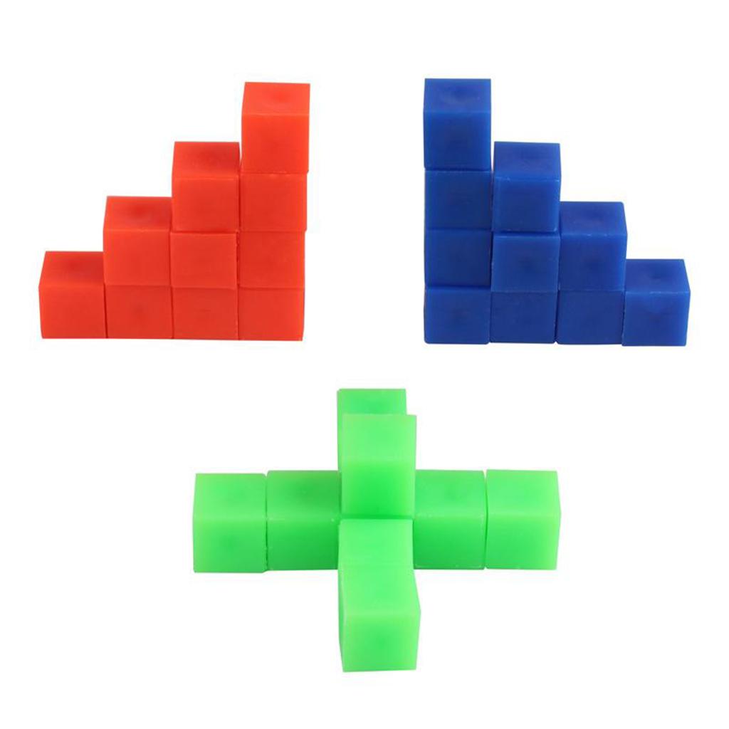 Set of 100 Counting Centimeter Cubes Blocks Counting Building Toy Tool