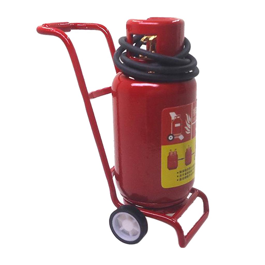 Dollhouse Miniature Red Fire Extinguisher Trolley 1:12 Scale Accessory Toy