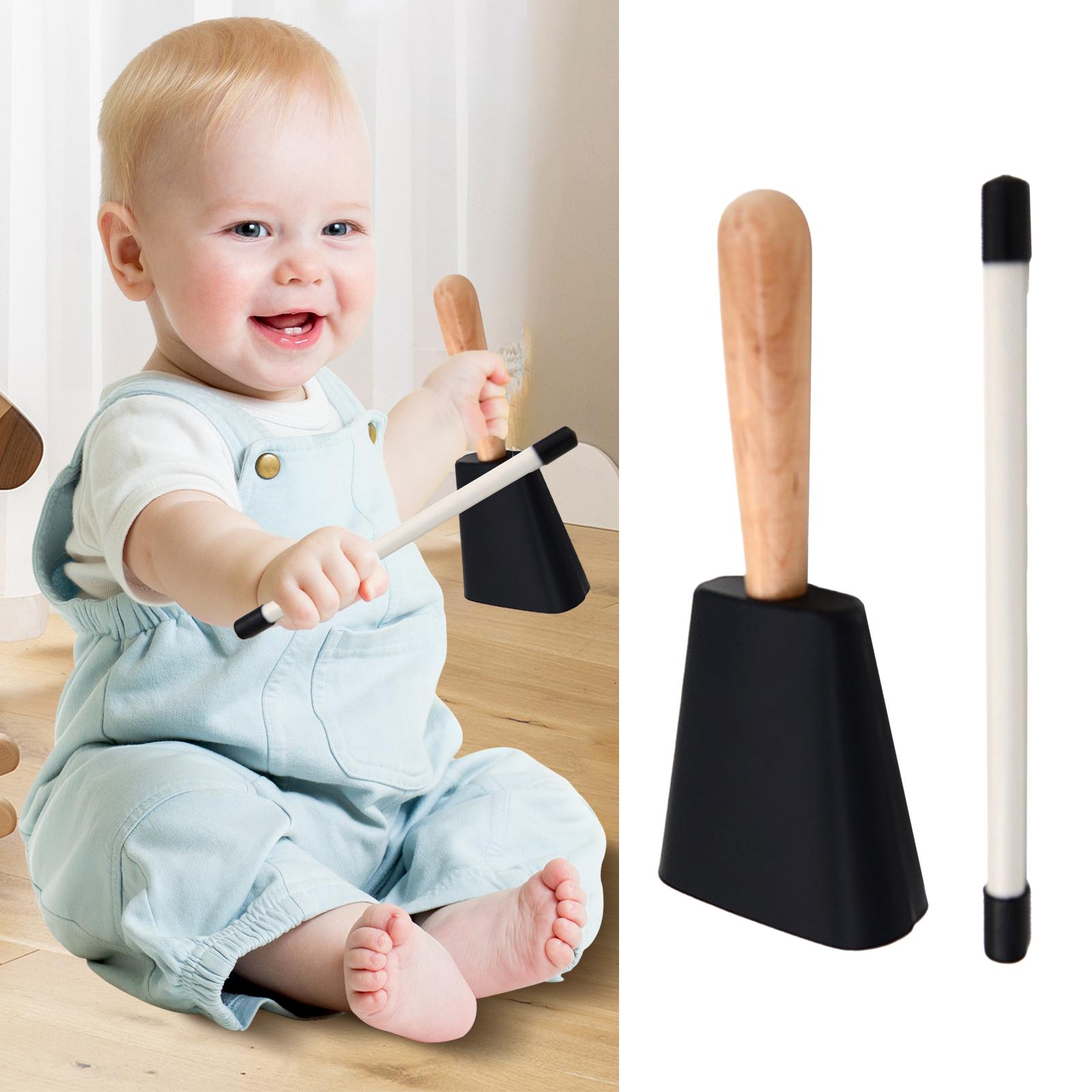 Cowbell Music Toys Wooden Handle Kids Music Instrument Percussion Instrument