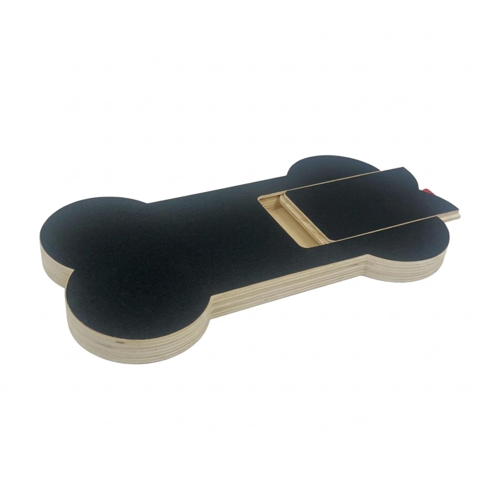 Dog Scratching Board with Compartment Bone-Shaped Dog Nail File Board Wooden Grooming Tool for indoor, Puppies, Home, Indoor