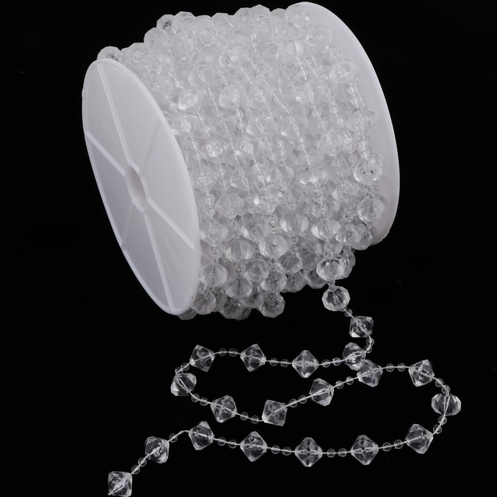 DIY Acrylic Roll of Bead Strand Garland Curtain Wedding Xmas Decoration 10m 20m