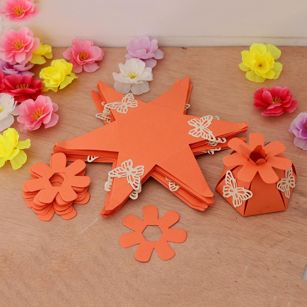 12pcs Novelty Butterfly Candy Gift Boxes DIY Wedding Birthday Favors Orange