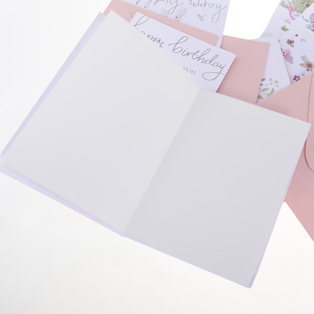 8pcs/set Girl Birthday Cartoon Greeting Cards Xmas Cards with Envelope