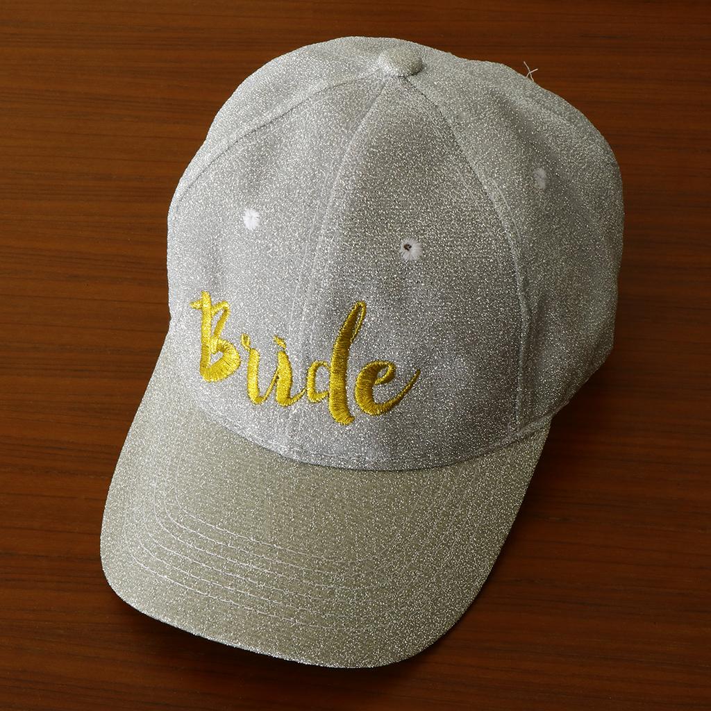 Wedding Bride Hats Cap Snapback Hat Bridal Shower Bachelorette Party Silver