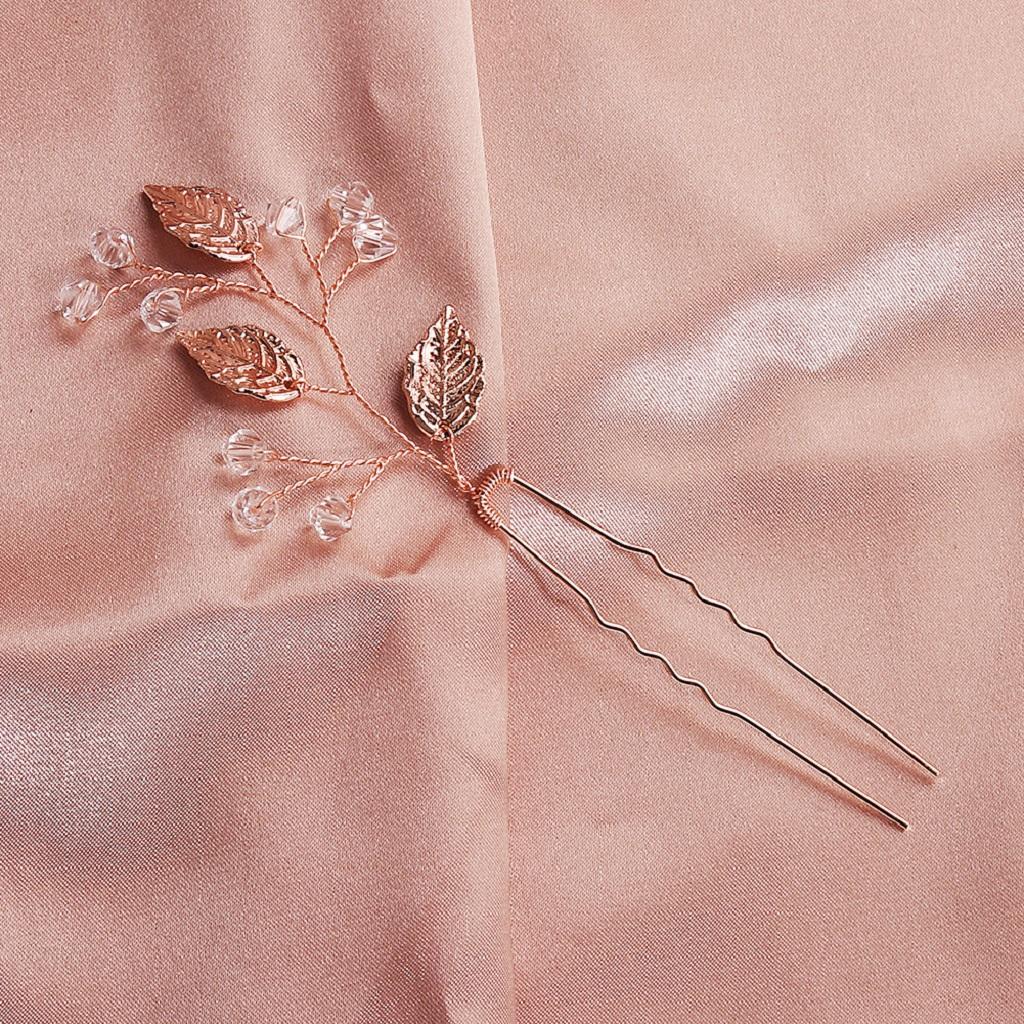 Elegant Leaf U-Shape Hairpin Bridal Hairclip Headwear Hair Styling Tool