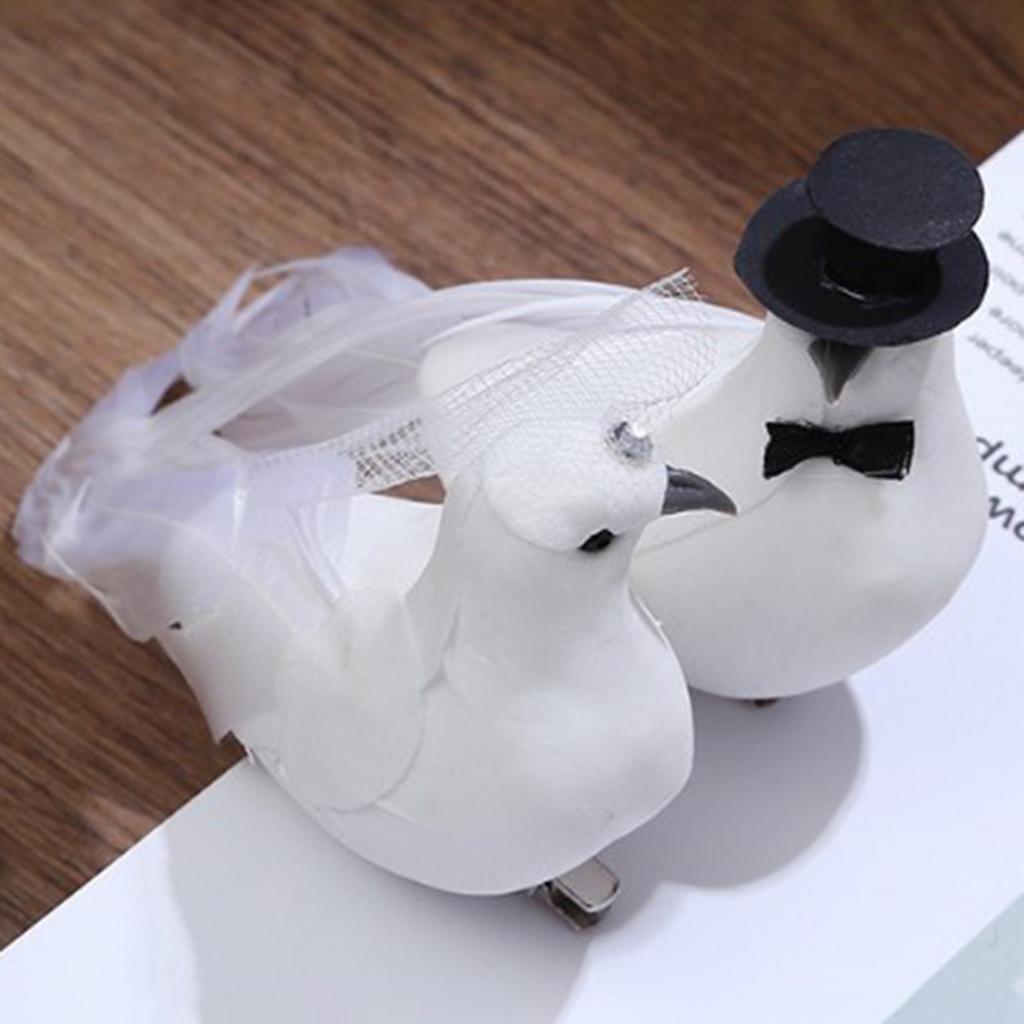 12pack Creative Couple Dove Artificial Bird Party Orgaments 5.9x3.1x2.8inch