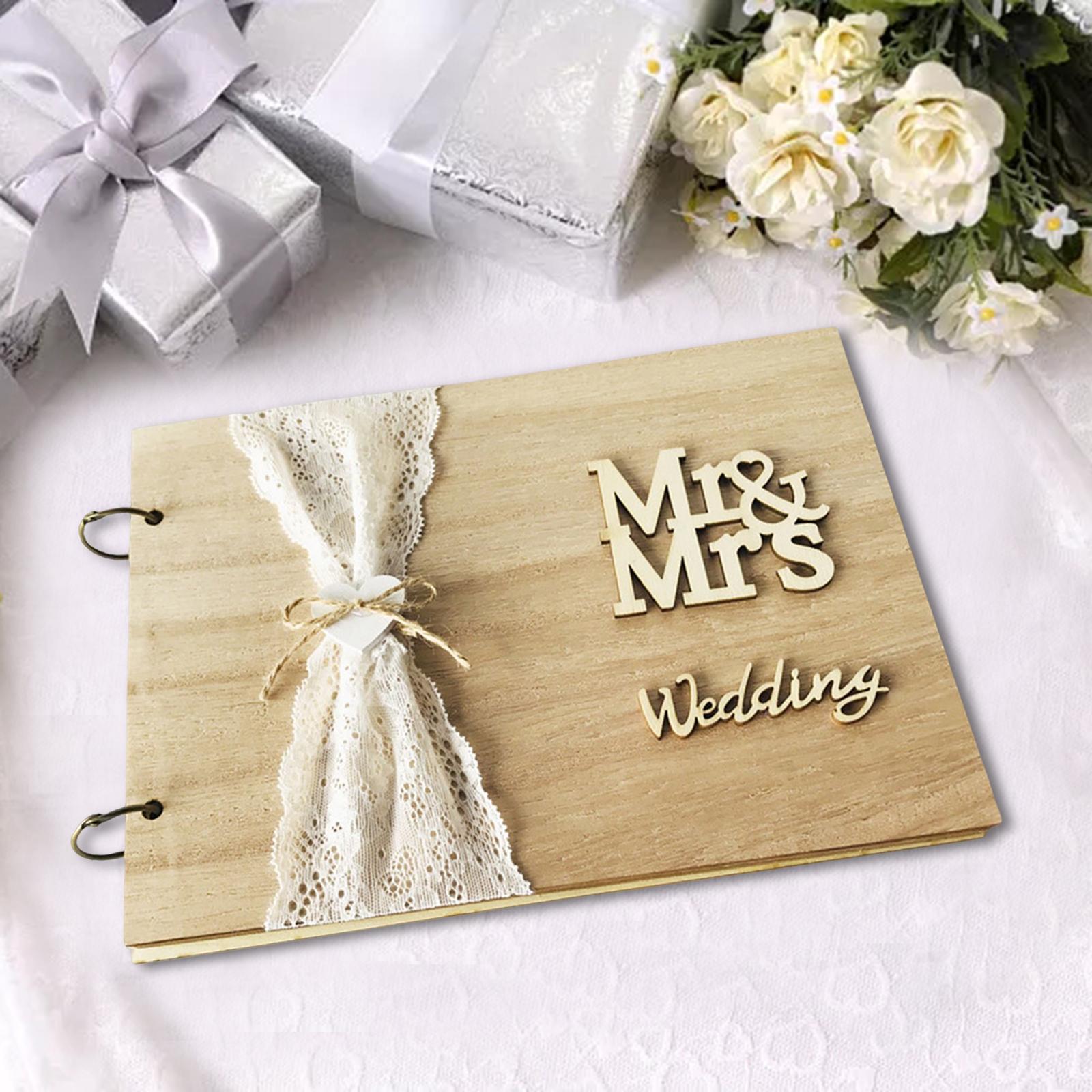 Wood Wedding Guest Book Wedding Signature Wedding Signs 30 Pages
