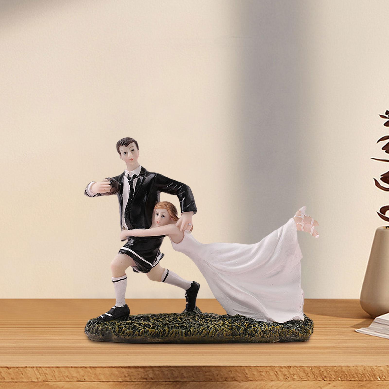 Wedding Cake Topper Bride and Groom Figurine for Engagement Desktop Ceremony