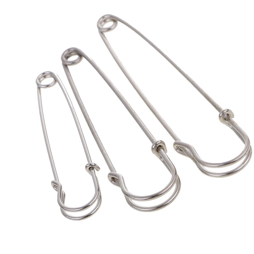 3pcs Stainless Steel Safety Pin Heavy Duty Spring Large Blanket Craft Large Stainless Steel Safety Pins