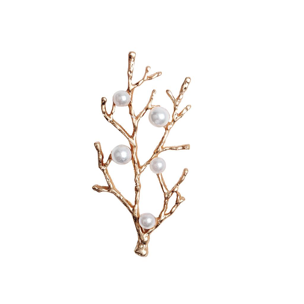 2x10 Pieces Pearl Leaf Branch Flatback Embellishment DIY Hair Accessorie