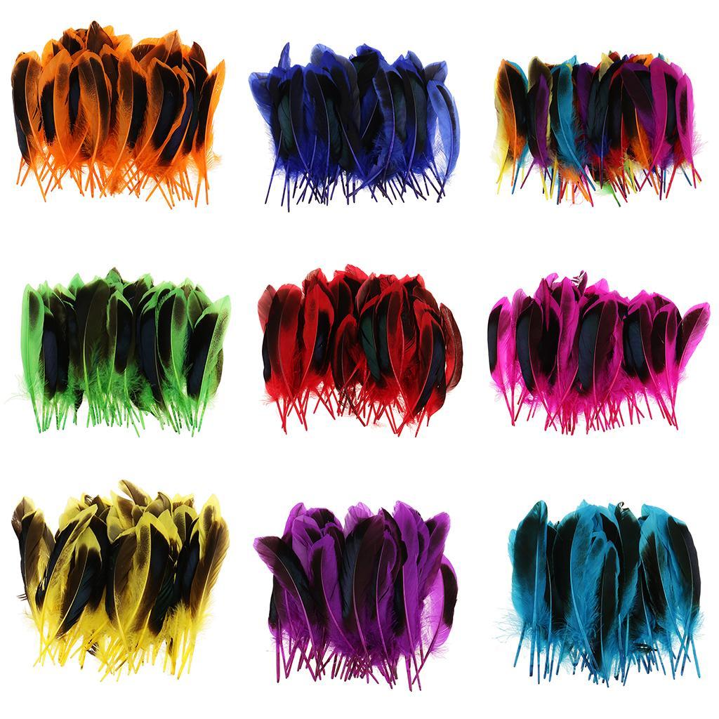 50pcs 135mm Colorful Wild Duck Feather Trim for Clothing Costume ...