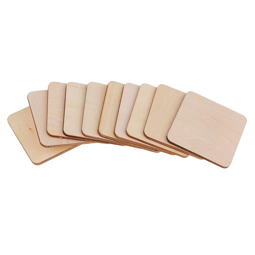 Wooden / Wood Square MDF Plaque Unfinished Blank Coasters for DIY