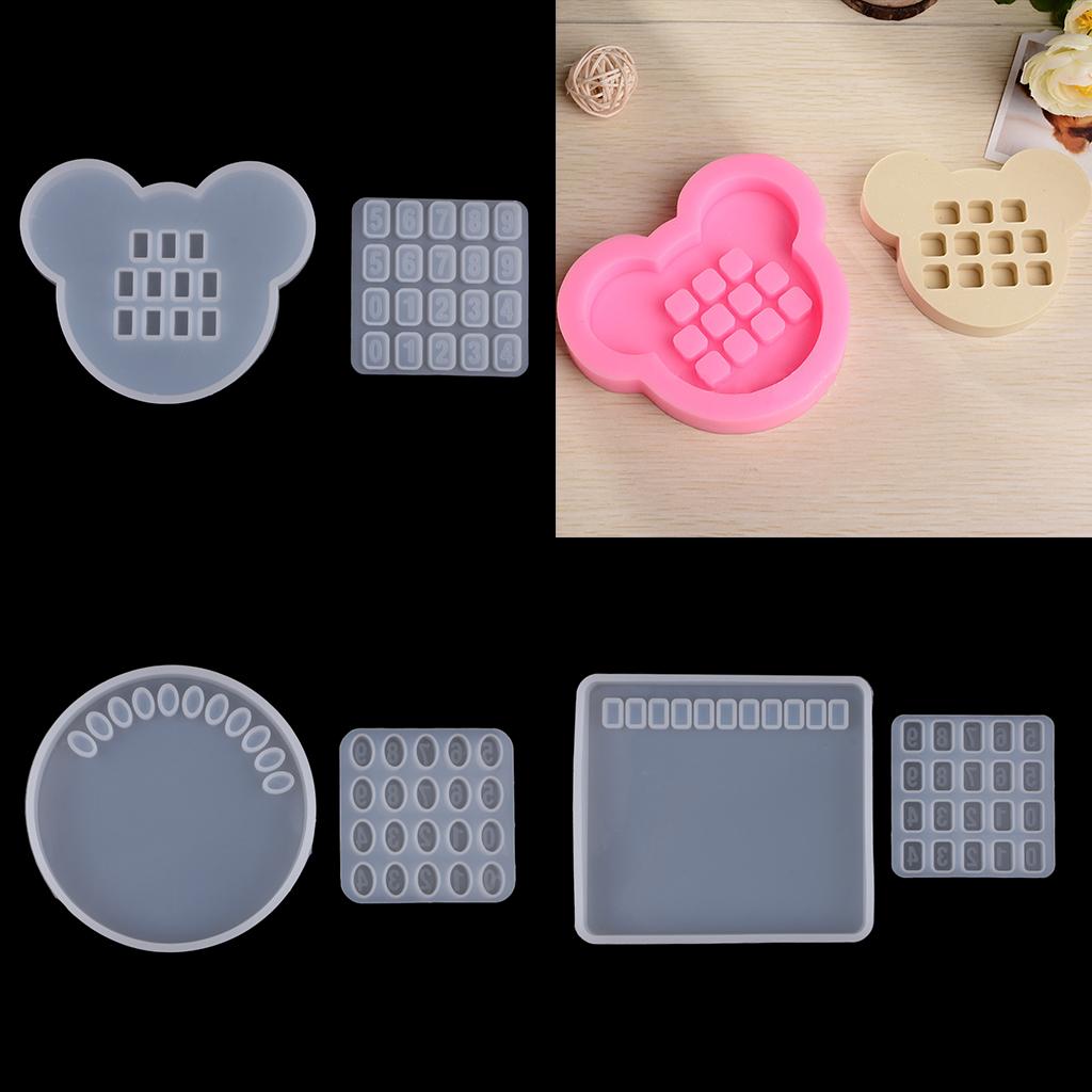 Numbers Silicone Resin Casting Mold DIY Craft Jewelry Making Mould Round