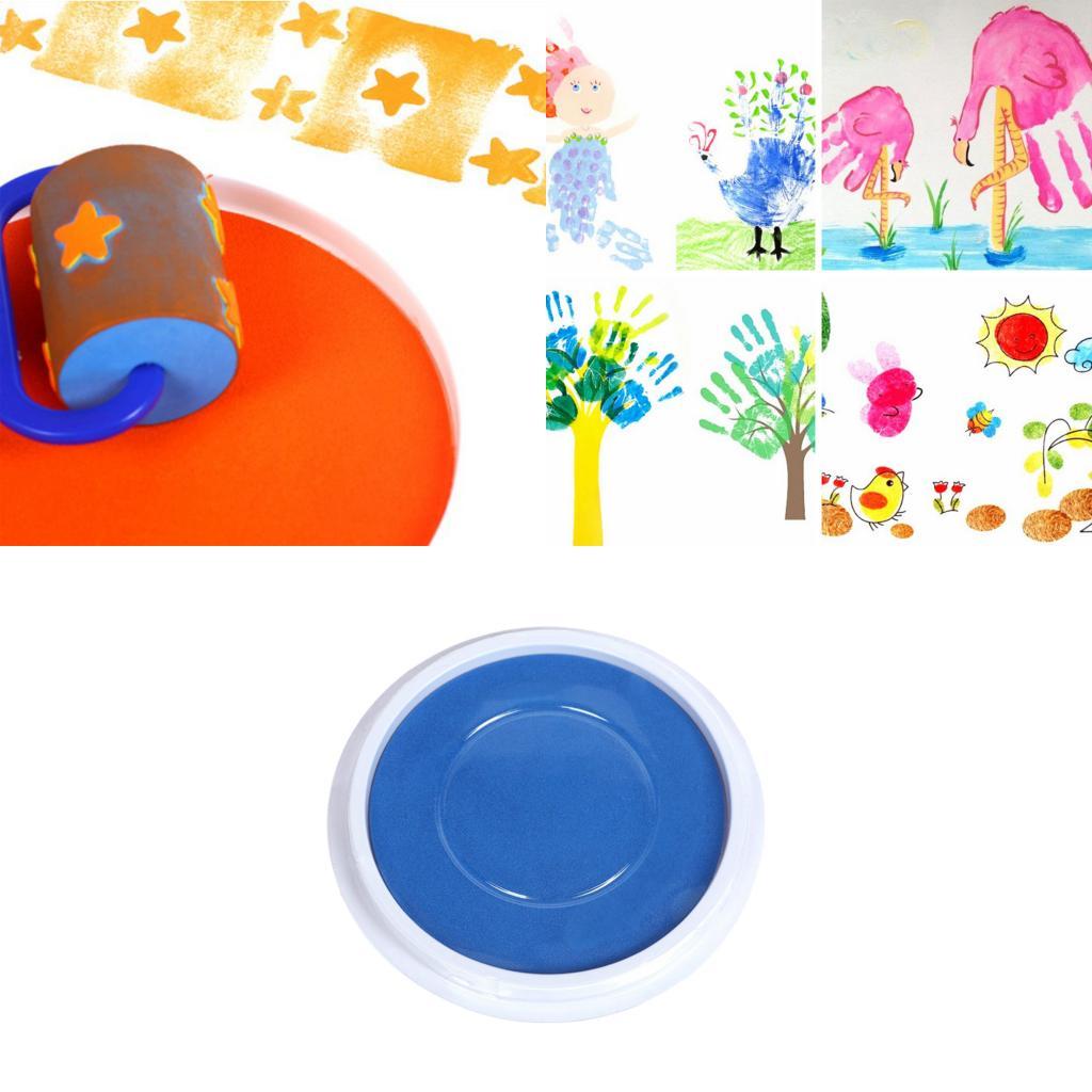 Finger Graffiti Paint Pigment Kid Ink Pad Stamp Washable Crafts Sky Blue
