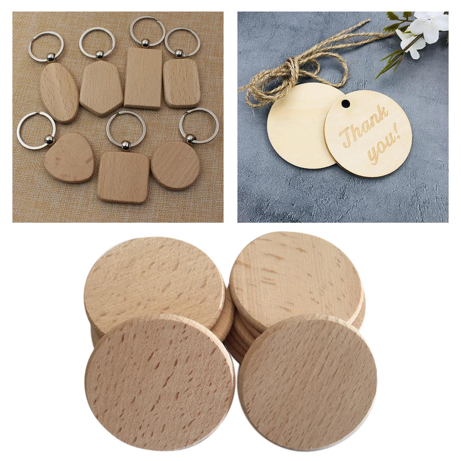20Pieces Unfinished Wood Slices Round Disc Circle Pieces Cutouts Chips 2.5cm