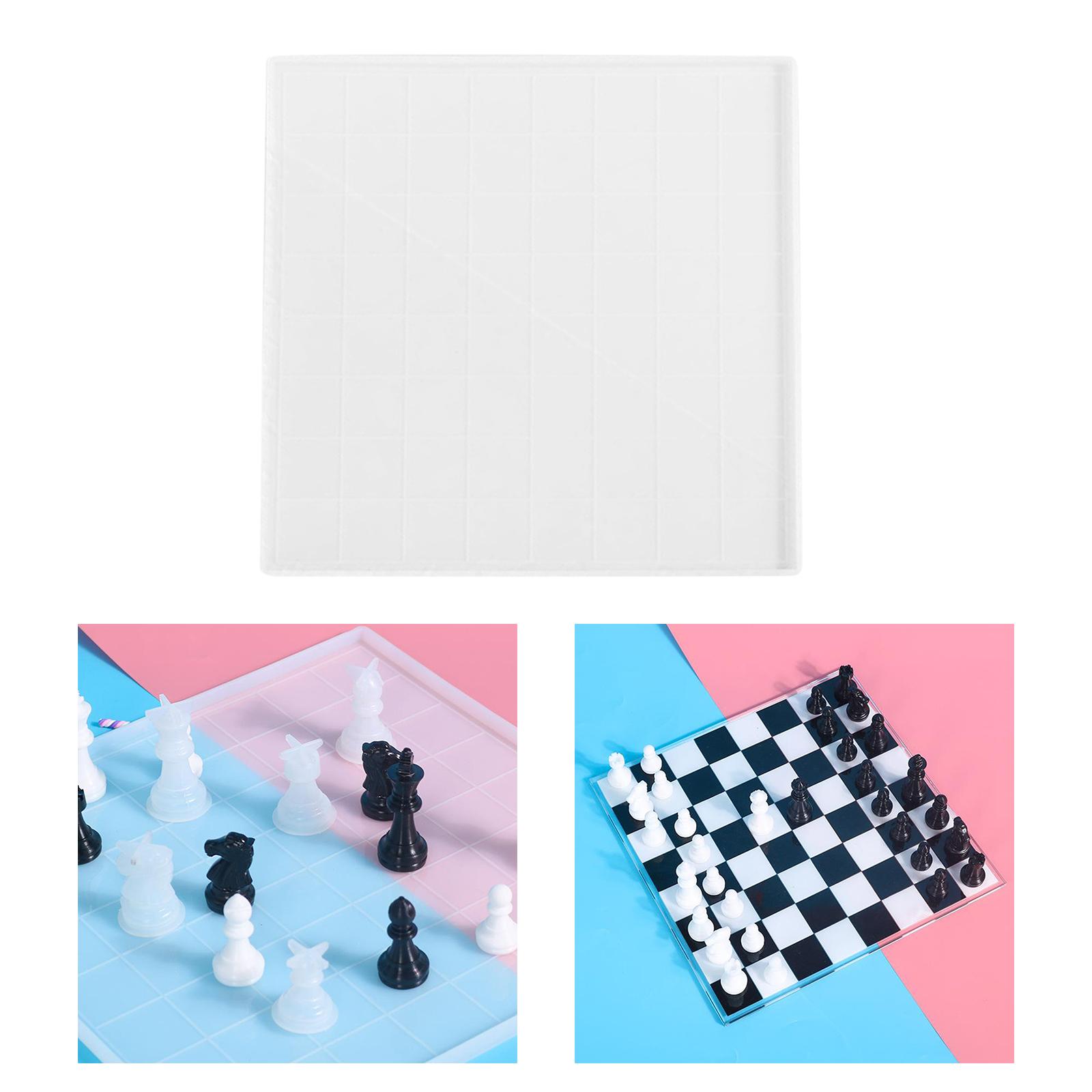 Chessboard Silicone Resin Mold Chess Piece Mould Craft 31x31cm Chessboard