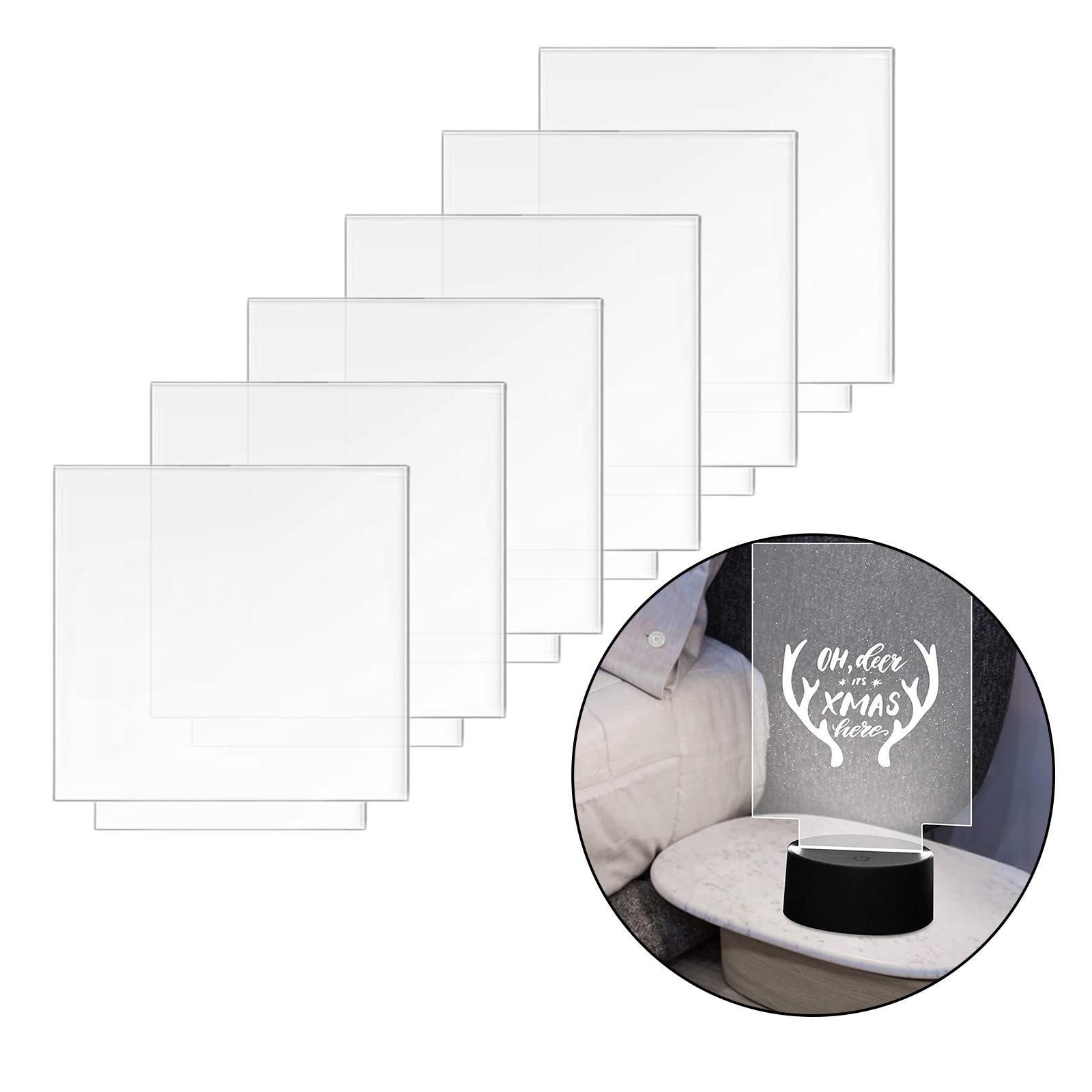 Clear Acrylic Sheet Plastic Board For Sign DIY Display Crafts Square