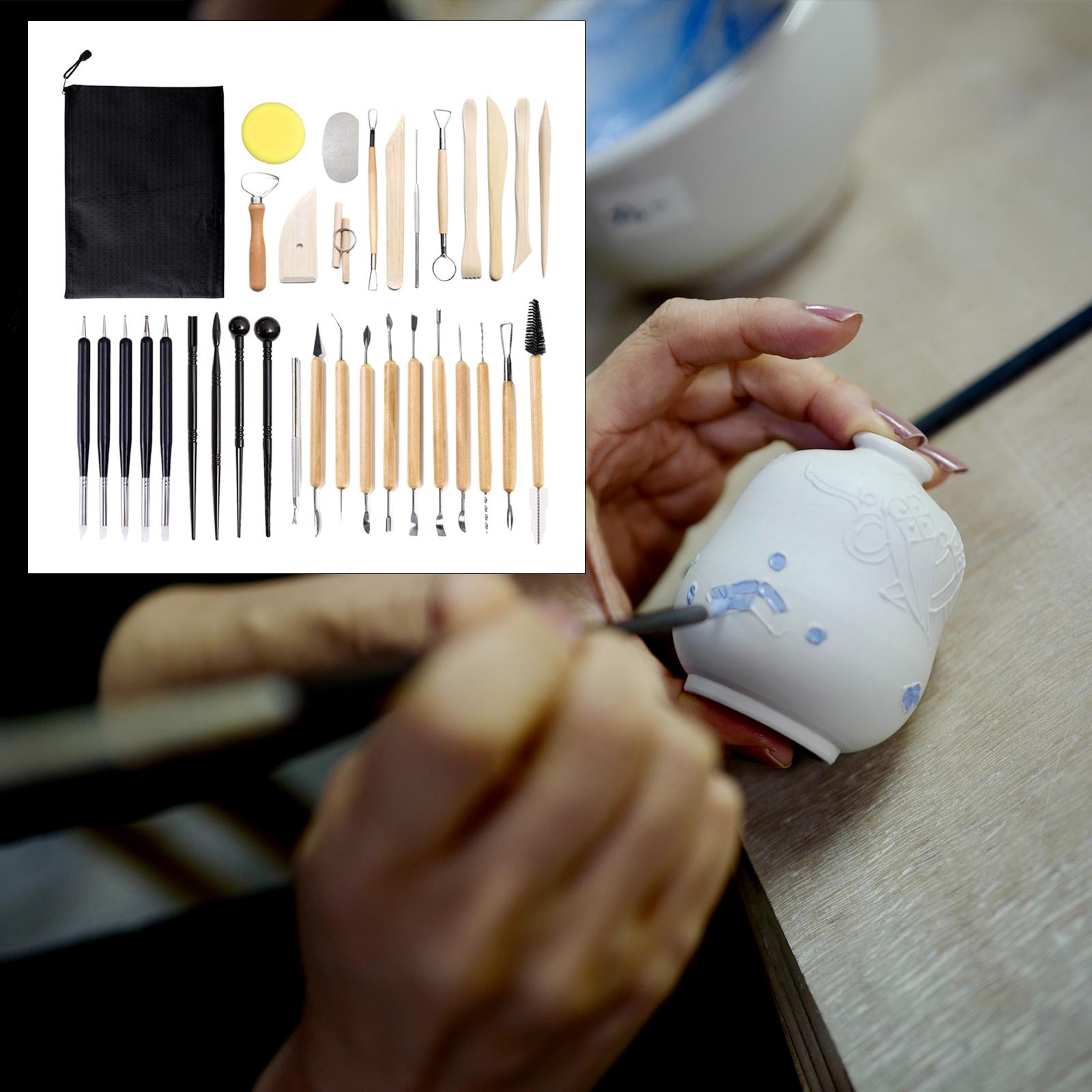 34Pcs Pottery Clay Sculpting Professionals with Carrying Case