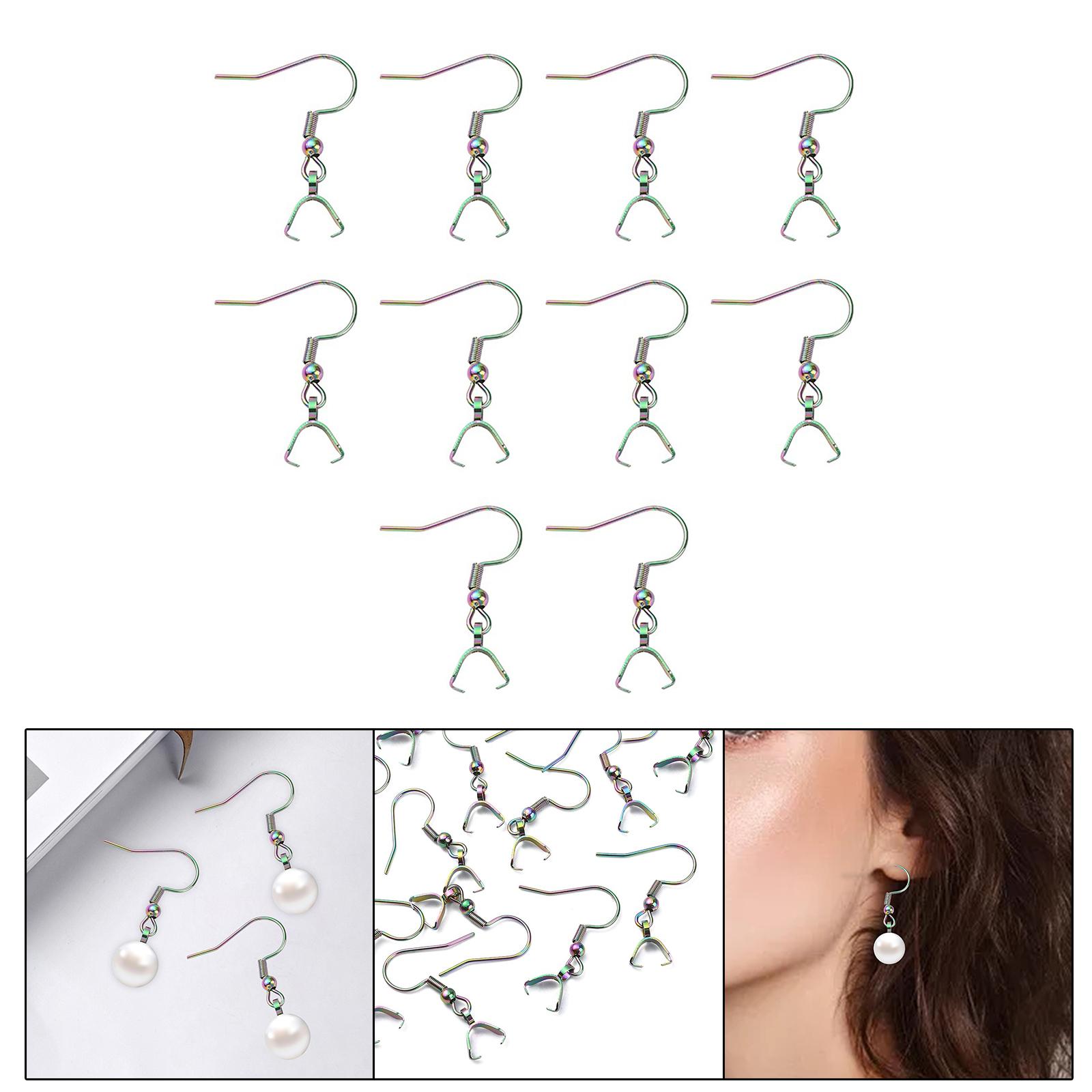 10x Fashion Earring Hooks Jewelry Making Charms Stainless Steel Craft DIY