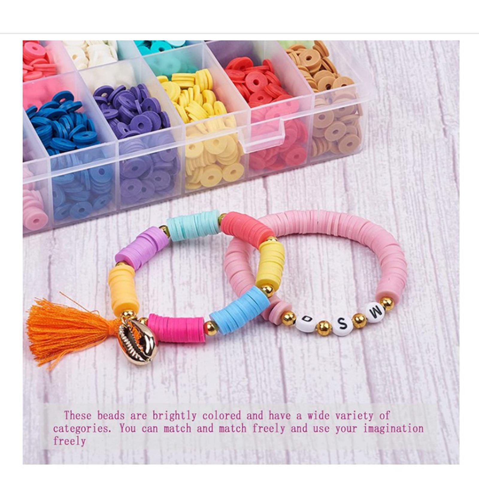 6000Pcs Polymer Clay Beads DIY Durable Bracelets Stringing Bead Spacer Beads