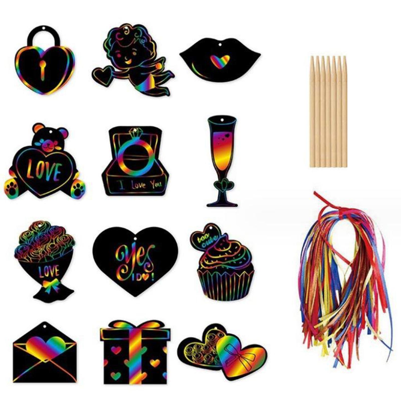 2x14x Valentines Day Scratch Paper for Birthday Gift Invitations Gift Wrapping