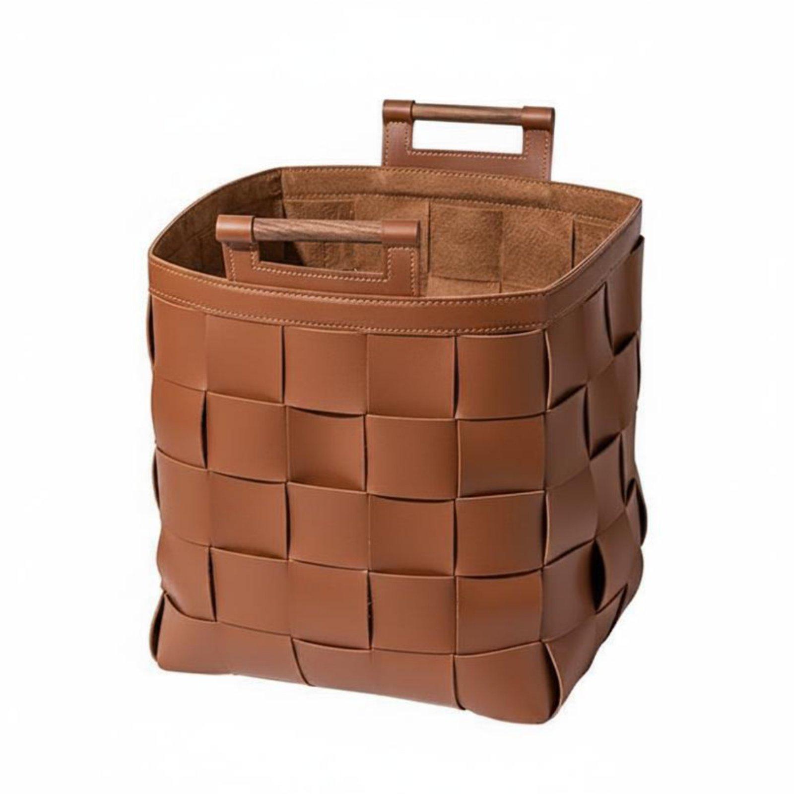 Woven PU Leather Storage Bin