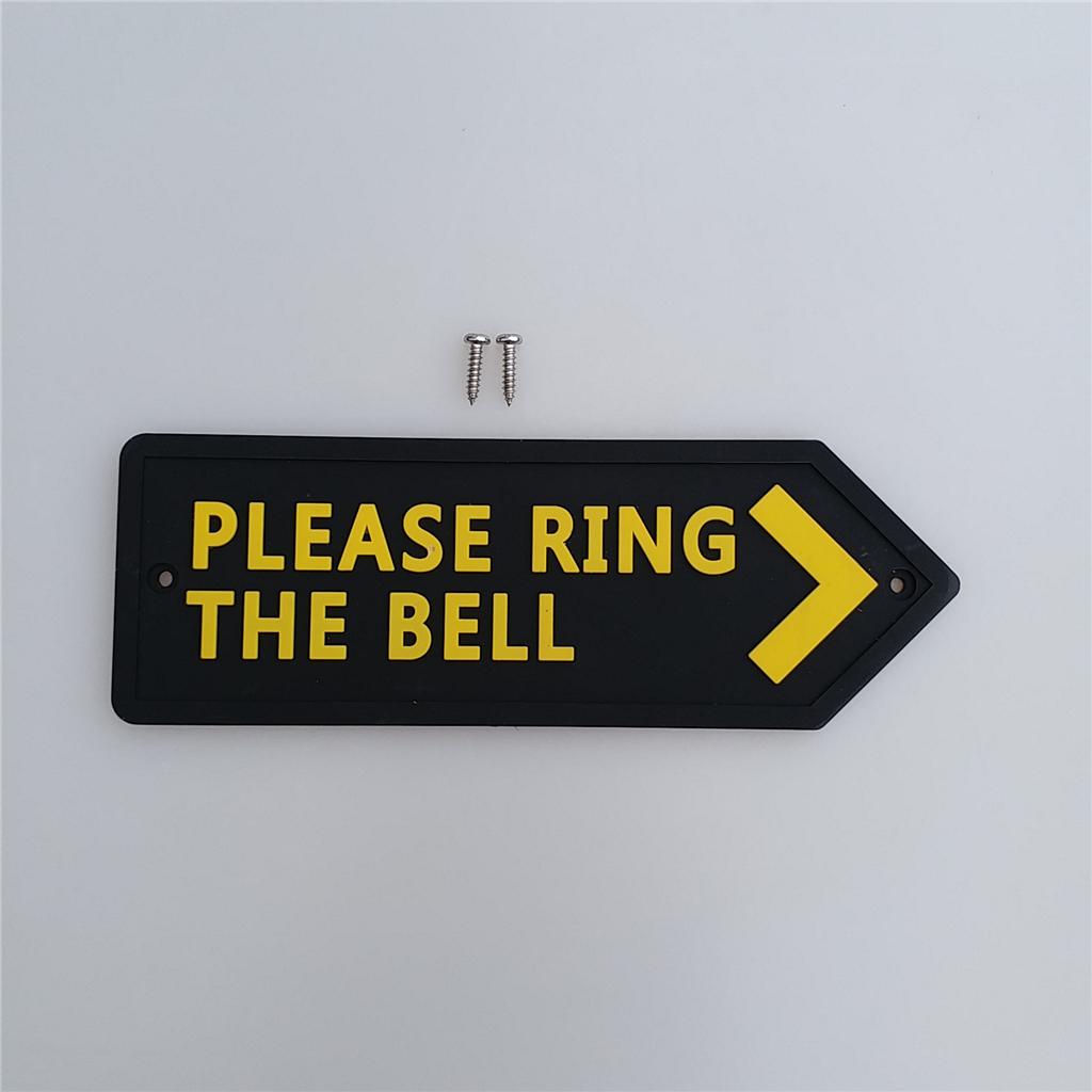 Black Statement Plaque Garden Wall Door Sign PLEASE RING THE BELL