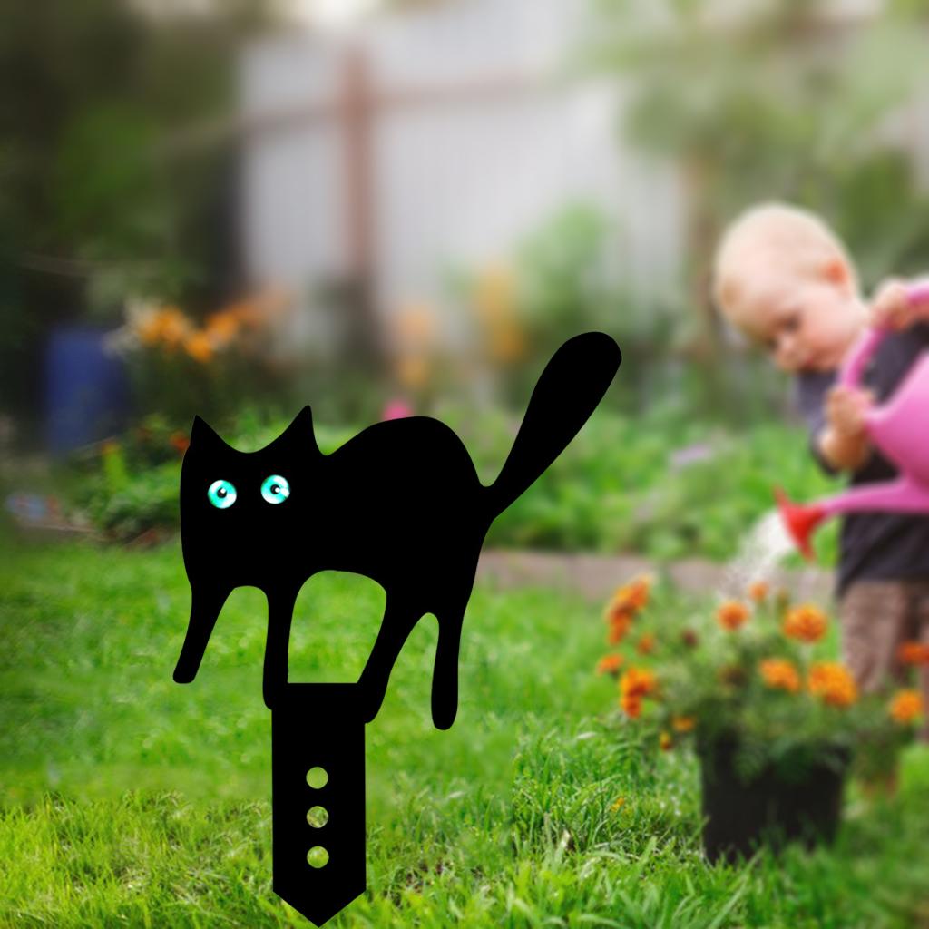 Garden Yard Cat Stake Black Decorative Cats Stake 25x28cm