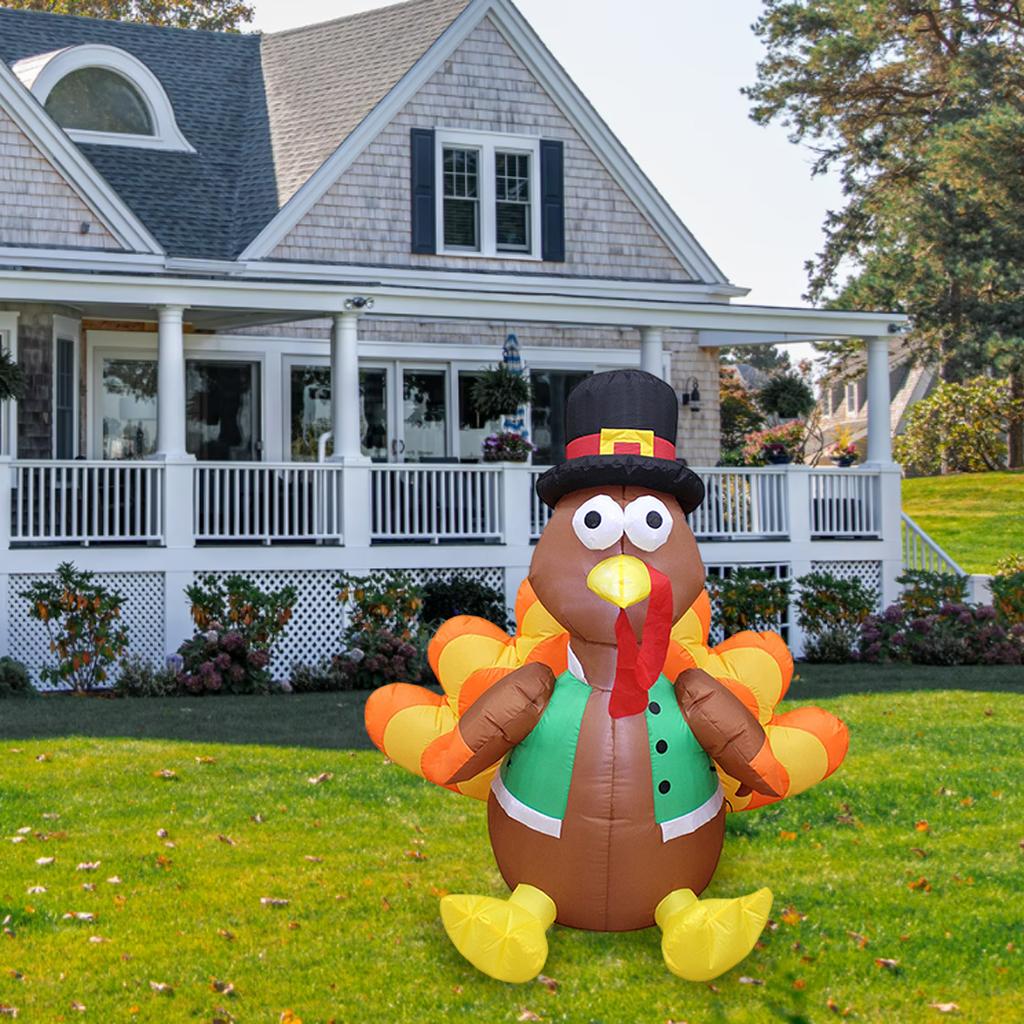 Lovely Thanksgiving Inflatables Turkey LED Lights for Yard Party Holiday