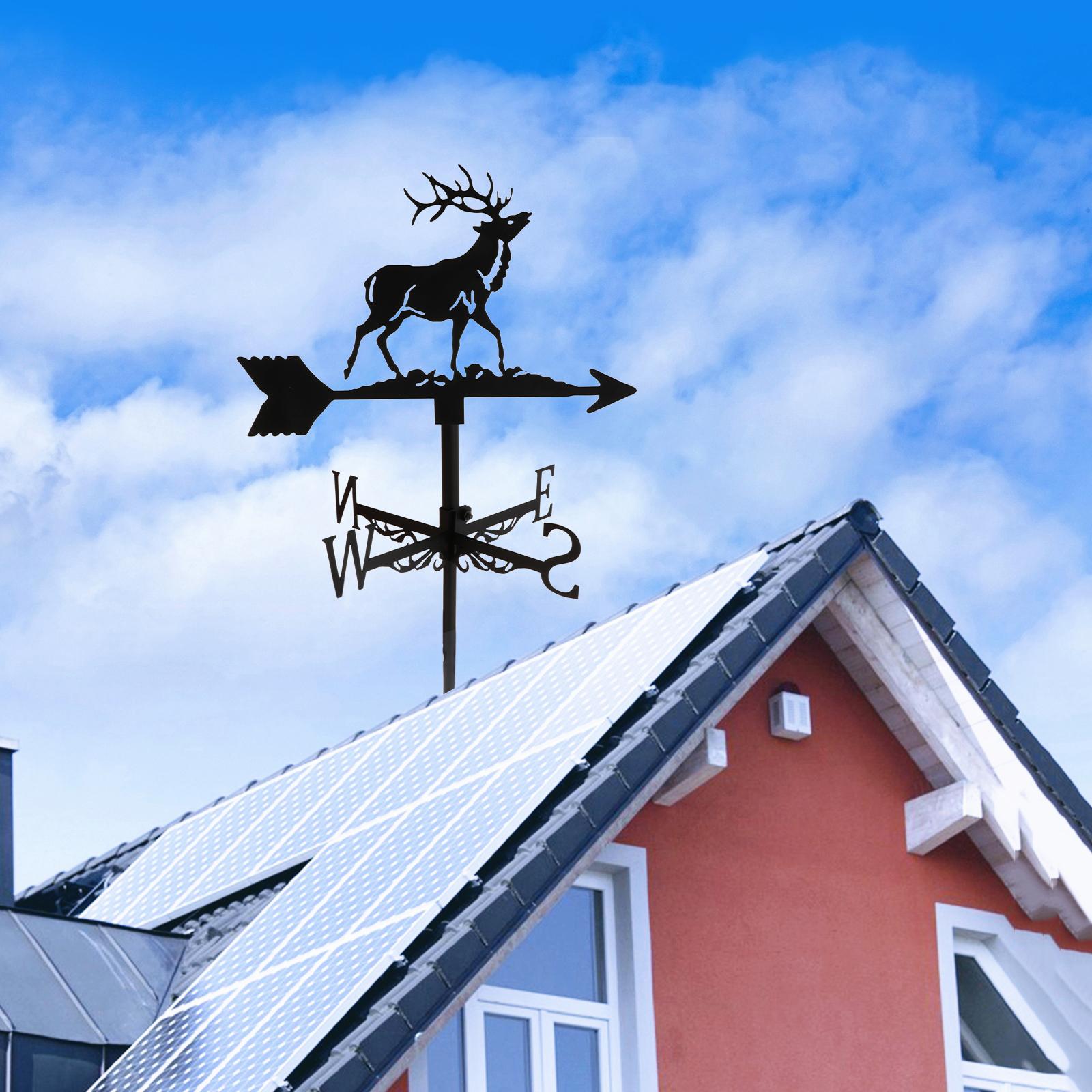 Buck Shape Weathervane Farmhouse Weather Vane Wind Direction Indicator