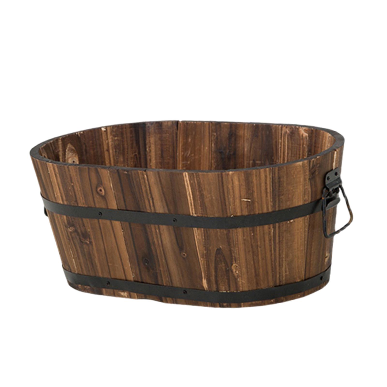 Wooden Flower Pot Barrel