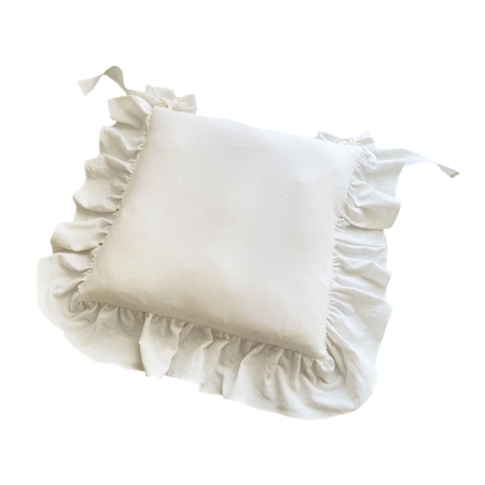 Ruffled Chair Cushion with Ties