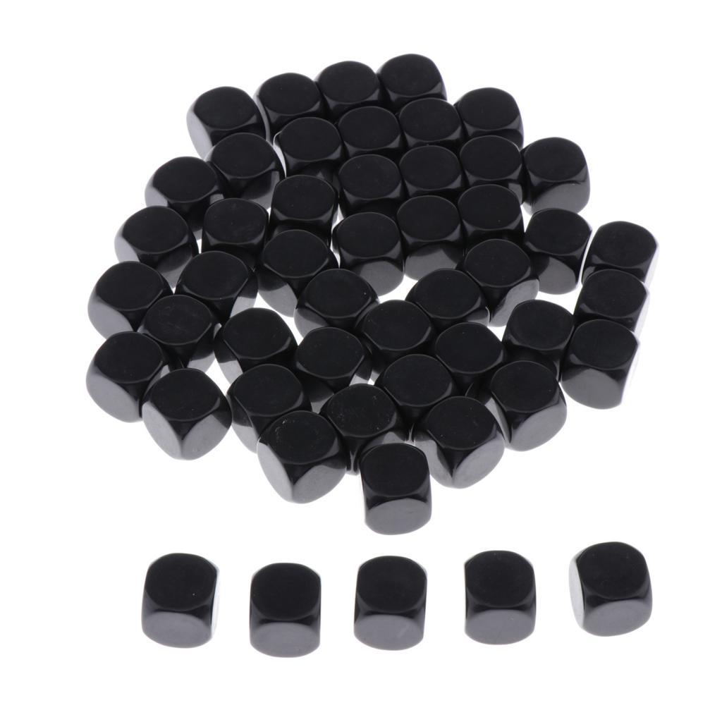 100 pack black blank 6 sided dice for dnd rpg math