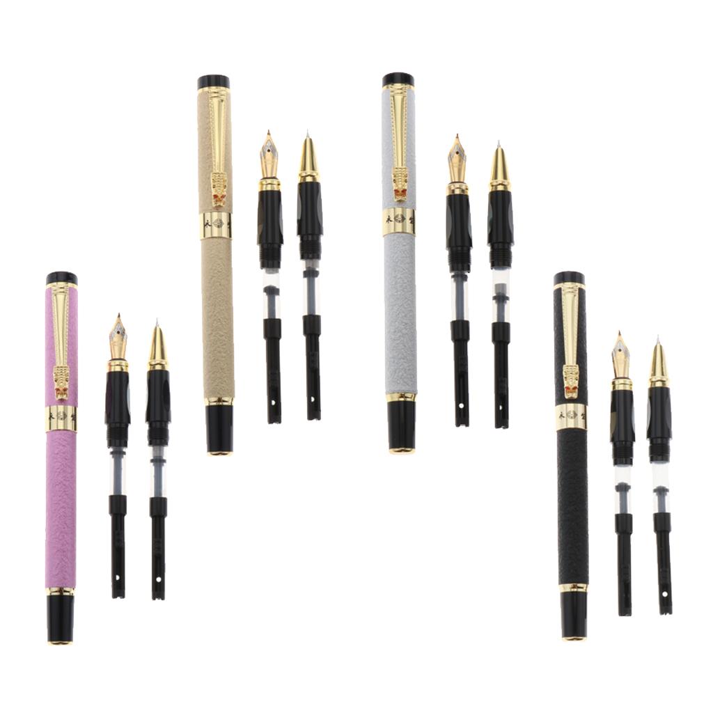 Aluminum Fountain Pen School Office Students Stationery Signature Pen black