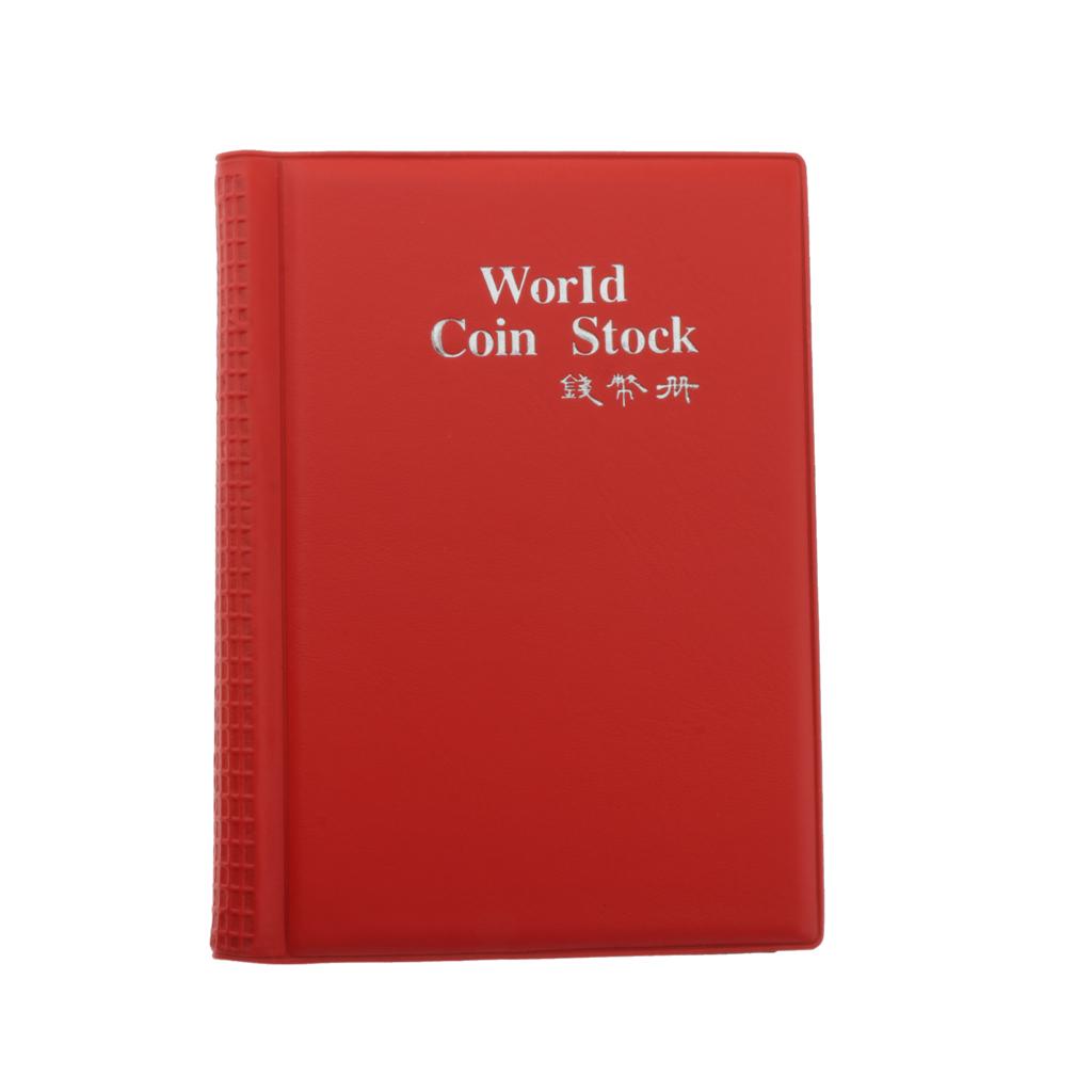 120 Grids Coins Souvenir Coins Currency Collector PU Album Book  Red