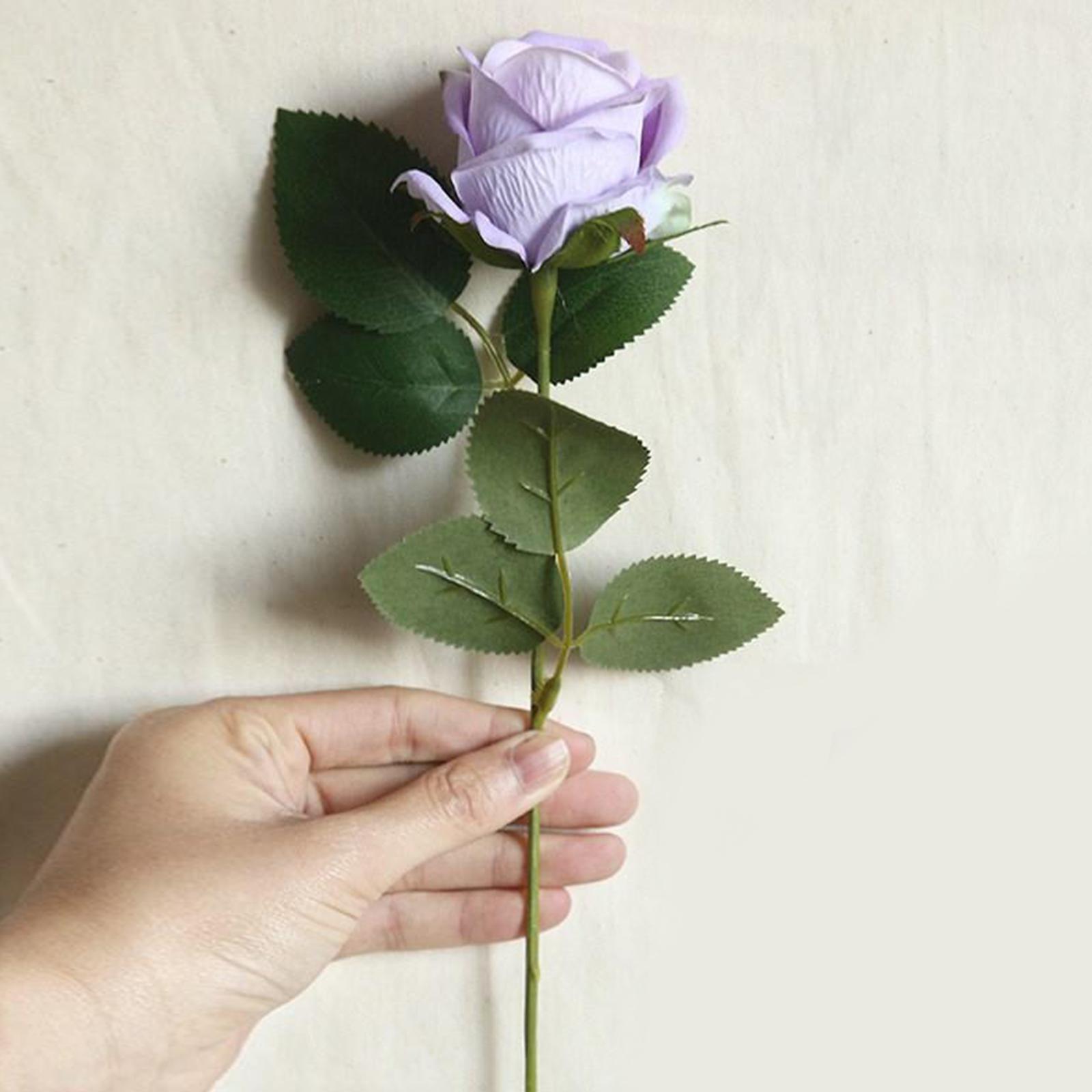 Elegant Artificial Flowers Rosaceae Rose Bouquet Decoration Light Purple