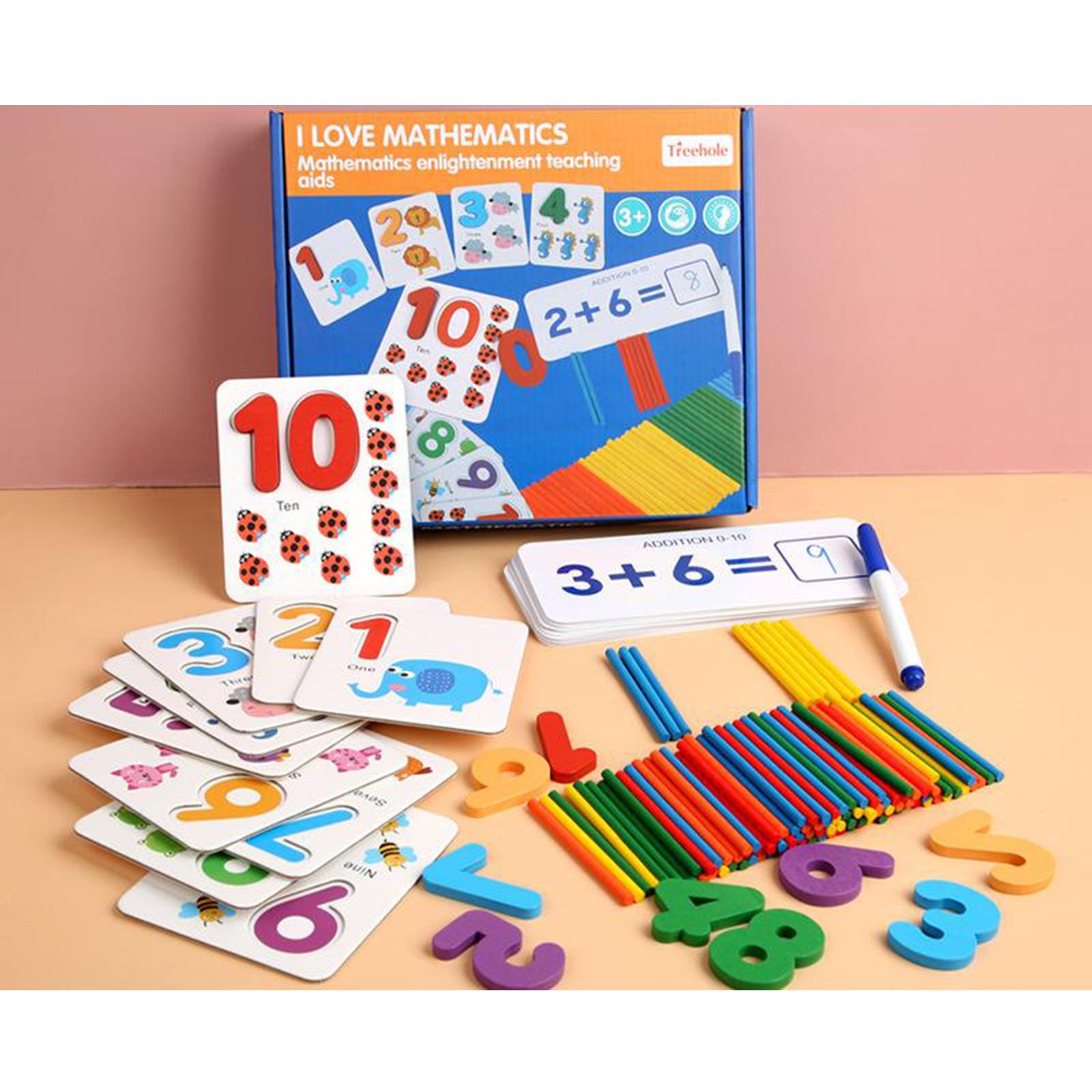Montessori Math Counting Sticks Addtion Subtraction Early Learning Kids Toys