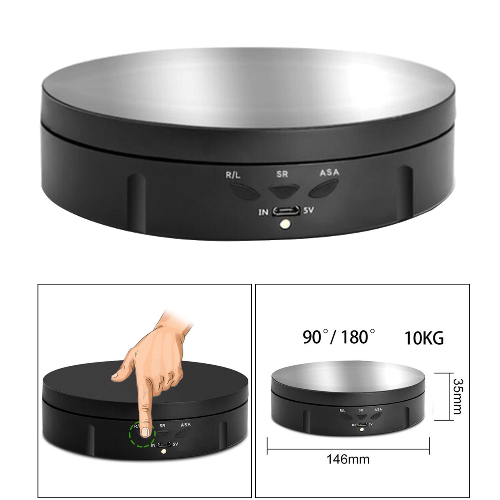 Electric 360 Rotating Display Stand Turntable Jewelry Model Toy Holder Black