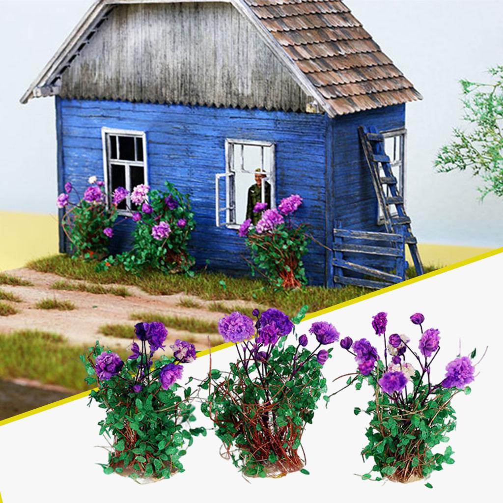 6x Miniature Flower DIY Model Building Scenery Artificial Flowers