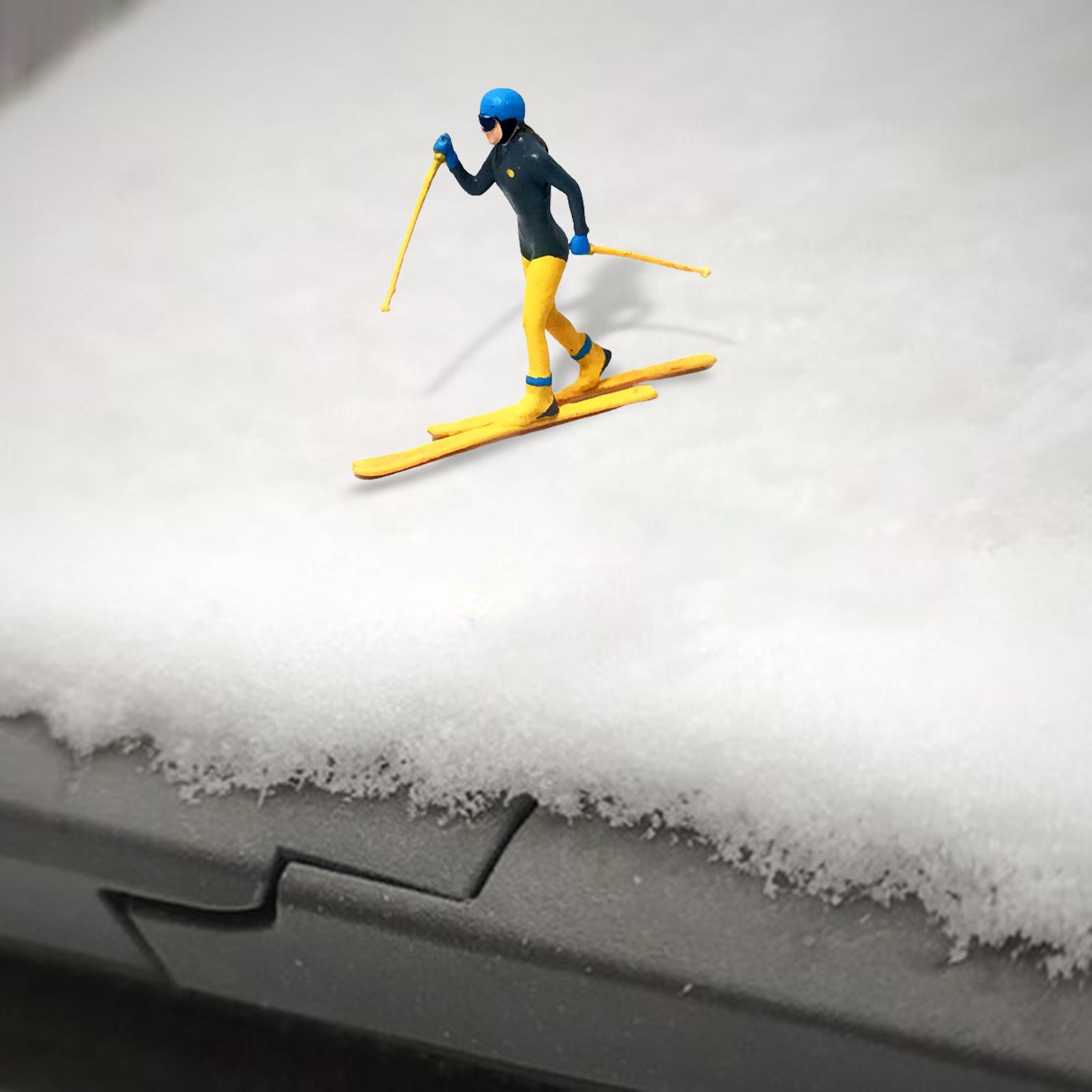 Resin 1/87 Skiing Figures Scenery Figure  Scenes Accessories  Sky Blue