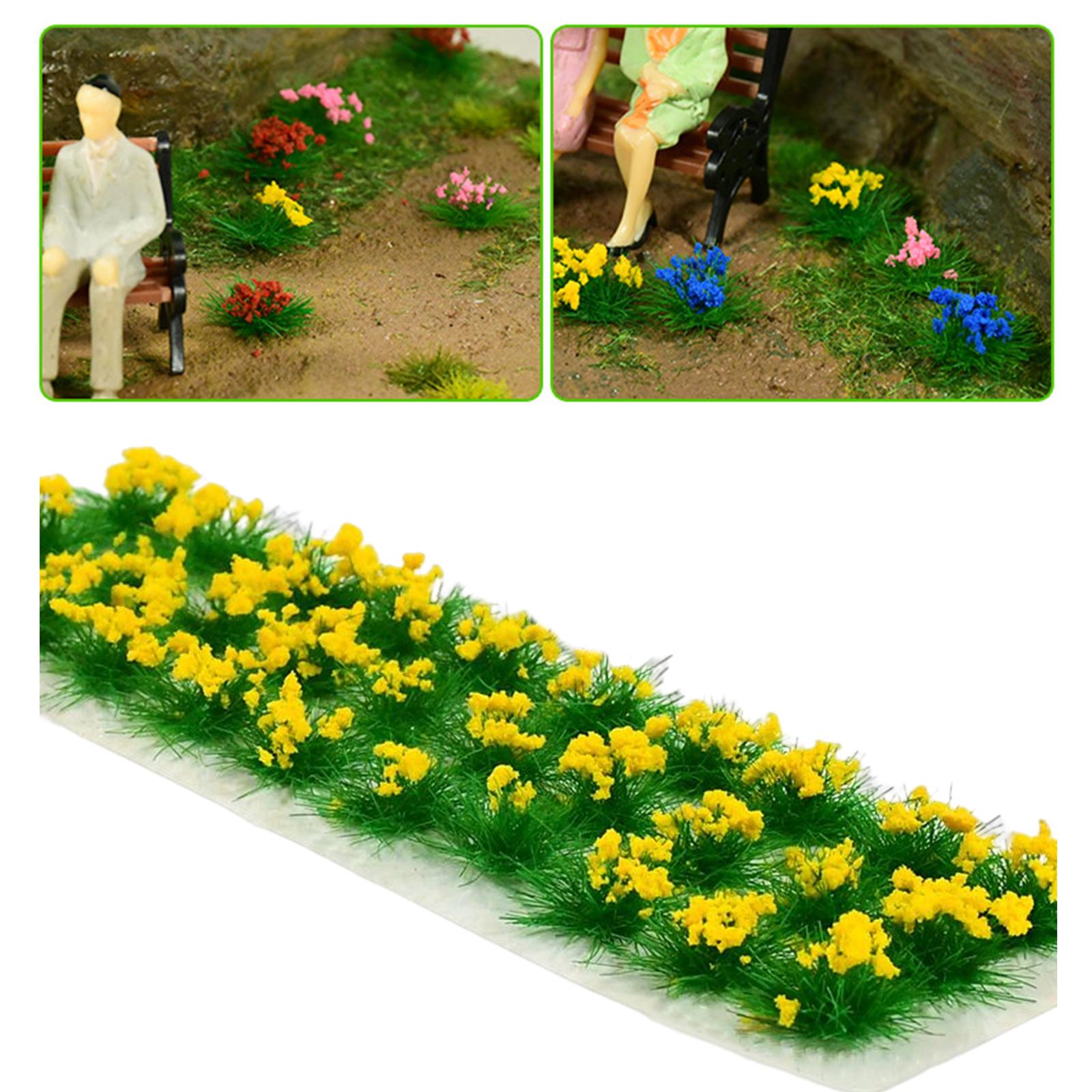 30Pcs Flower Cluster Grass Tufts Static Scenery Model DIY Yellow