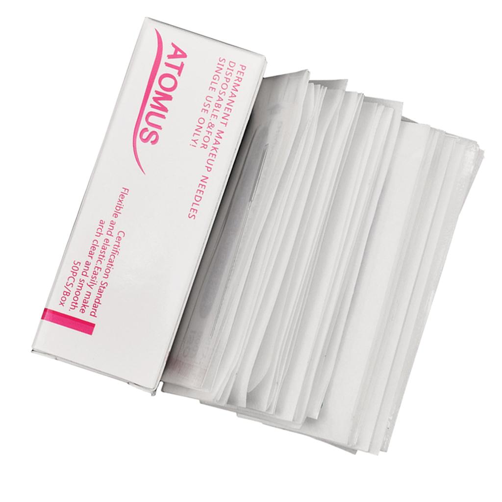 50Pcs 5F Disposable Microblading Needles for Eyebrow Tattoo Semi Permanent