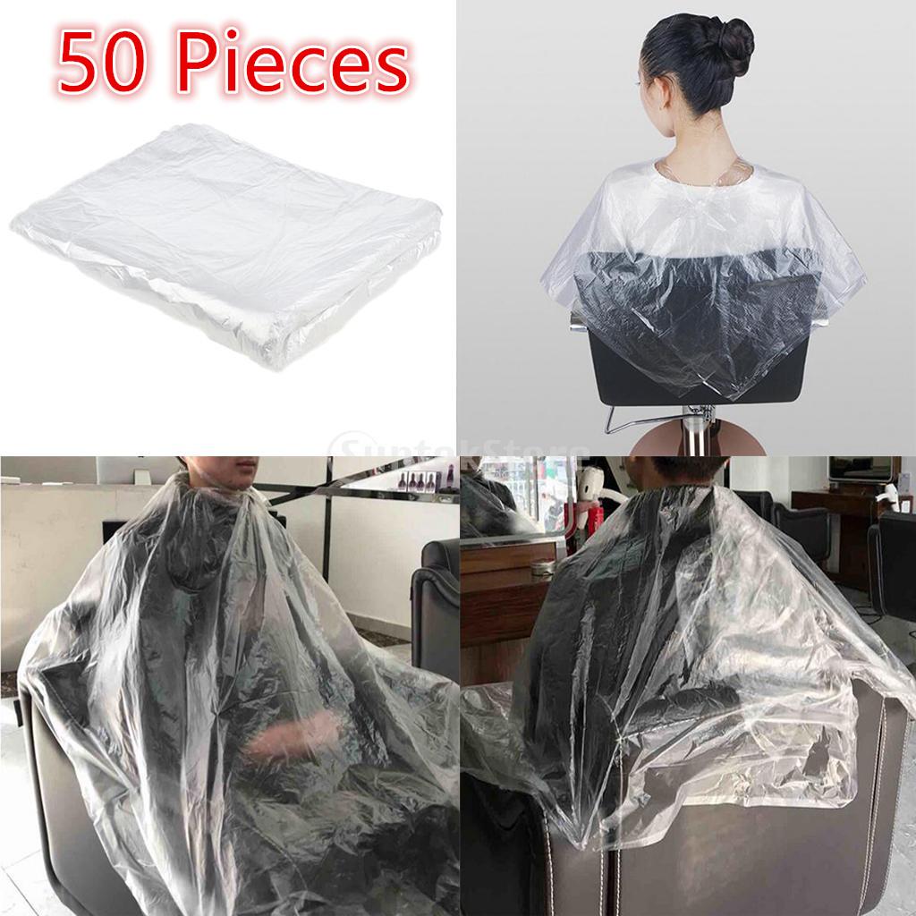 350 Pieces Clear Waterproof Disposable Hair Cutting Cape Gown Hair Cut Capes