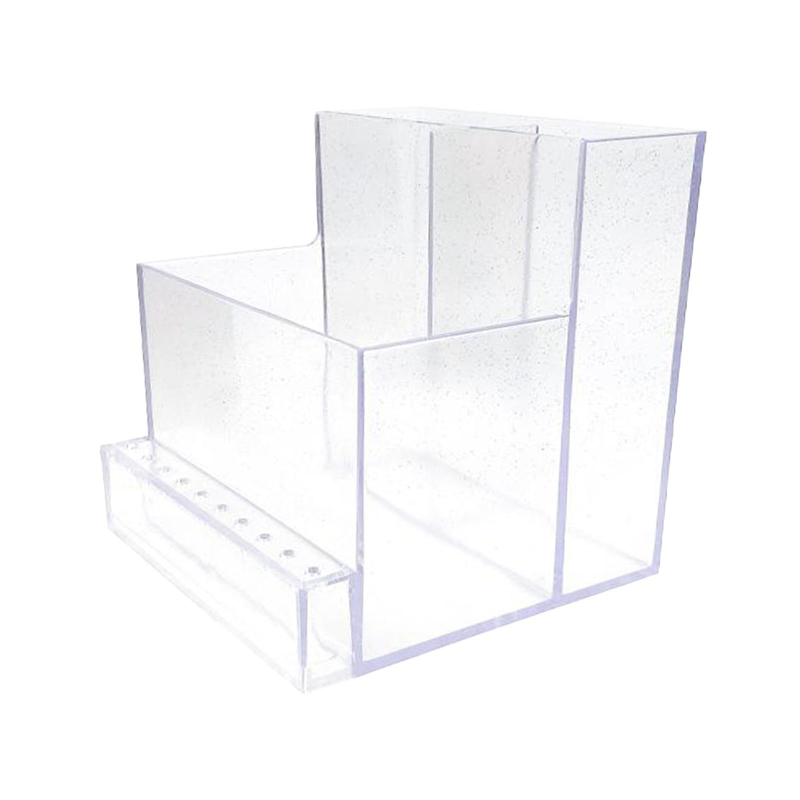 6x3 Row 10 Holes Nail Drill Bits Holder Display Manicure Tools Clear