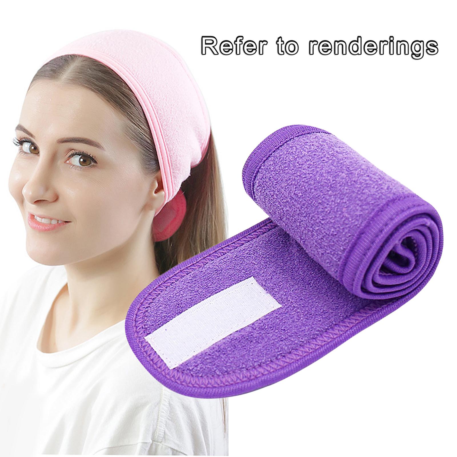 SPA Facial Headband Stretch Washable for Facials Makeup Bath Purple