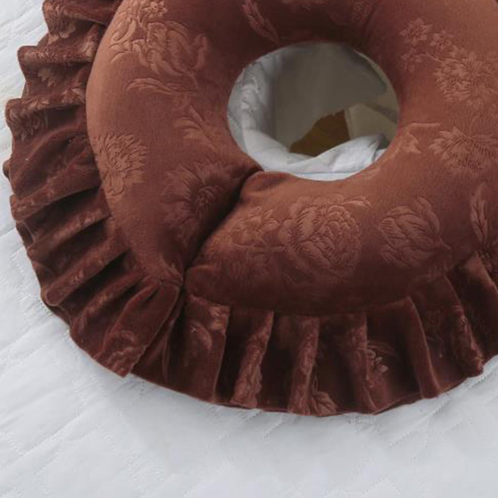 Neck Cushion U Shaped Washable Reusable Comfort for SPA  Brown