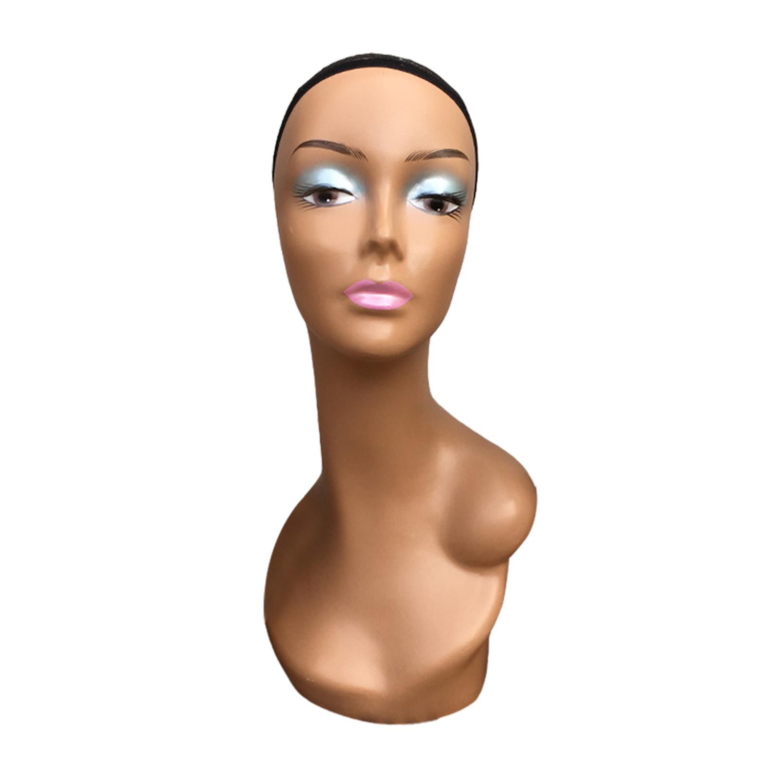 Female Wig Head Mannequin Long Neck